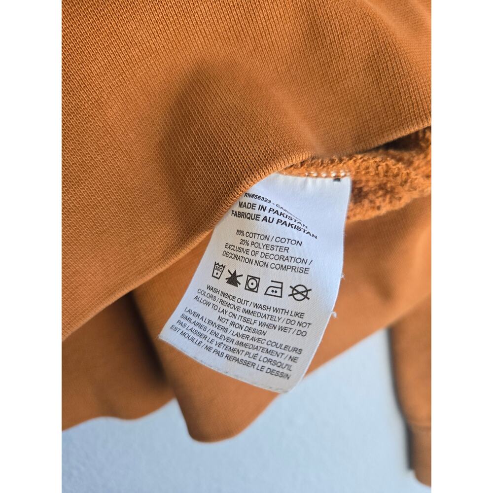 Nike Womens XS Brown Crop Crewneck Sweatshirt Fleece Oversized Pullover Swoosh - Picture 6 of 9